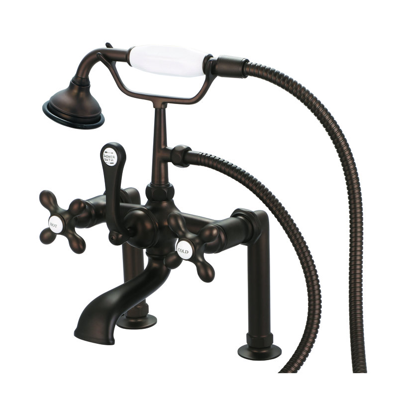 Stonington Deck Tub Spout, Oil Rubbed Bronze, Cross Handles