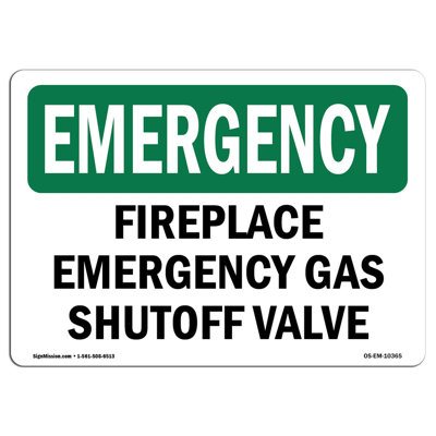 Fireplace Gas Shutoff Valve Sign