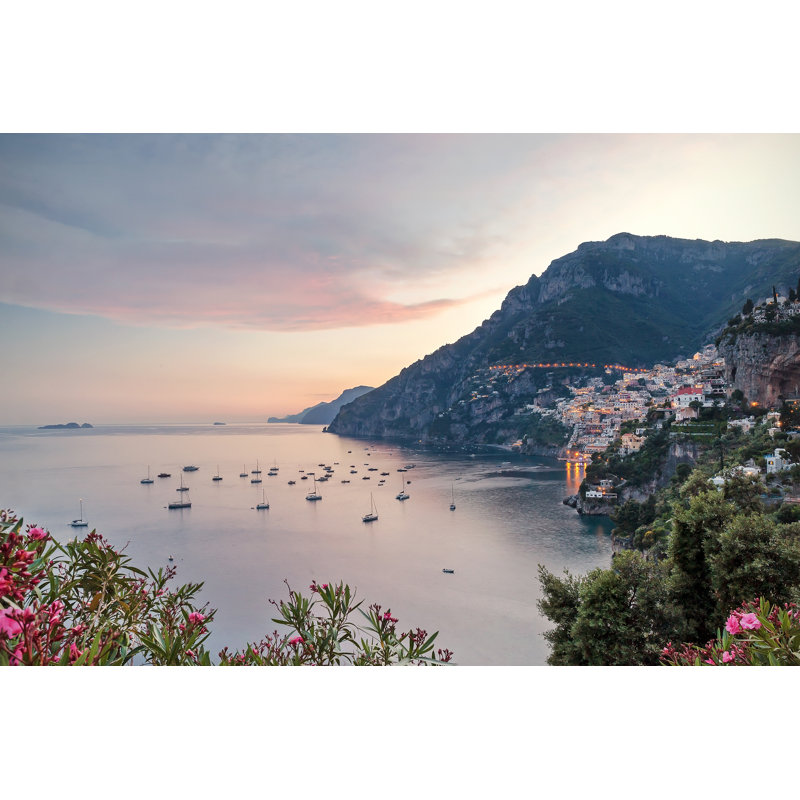 Positano Sunset - Wrapped Canvas Print, 30cm H x 46cm W x 3.8cm D