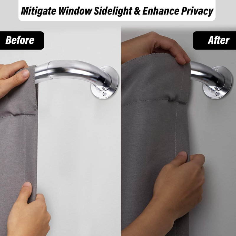 160cm Straight Tension Shower Curtain Rod & Hook Set, Chrome