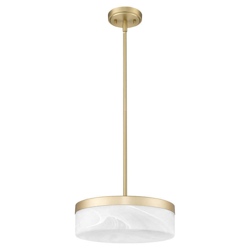 Luminaire suspendu moderne 1 lumière en or 13 pouces Renaud, Doré