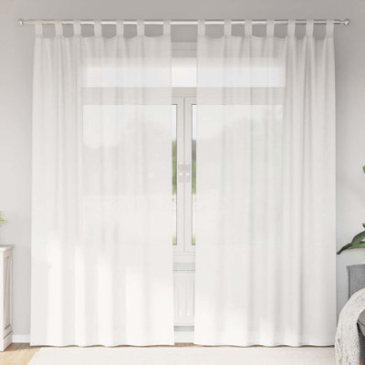 Voile Curtains With Tab Top 2 Pcs