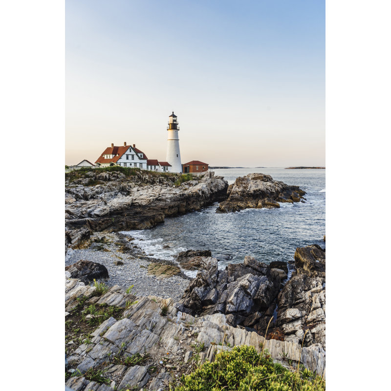 Phare de Portland Head, Maine, États-Unis au coucher du soleil par Filippobacci, H 48 po x l 32 po