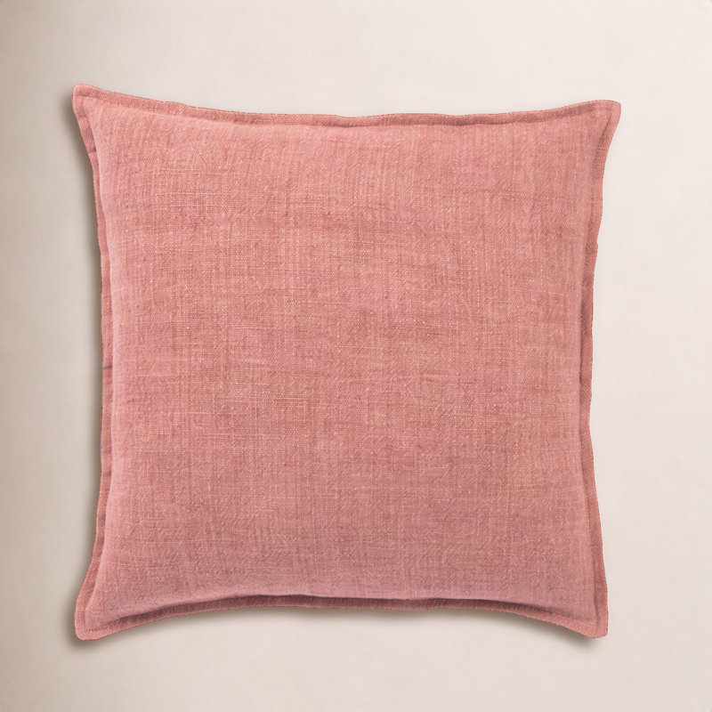 Avey Linen Reversible Pillow Cover, Red