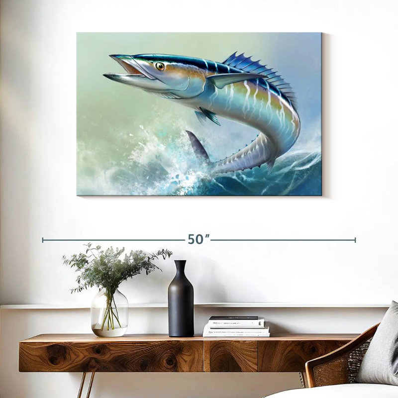Brampt Wahoo Fish On Waves, 26" H x 39" W