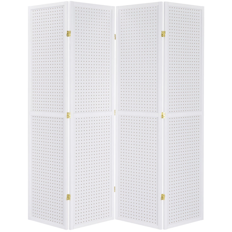 Paravent à panneau perforé Aromola 4, Blanc
