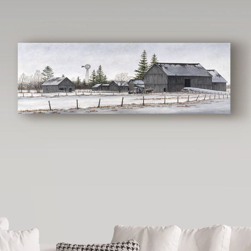 «Ezichi Amish Winter» par John Morrow, reproduction sur toile, H 16 po x l 47 po x P 2 po
