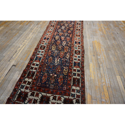 Tapis de couloir bleu Kazak
