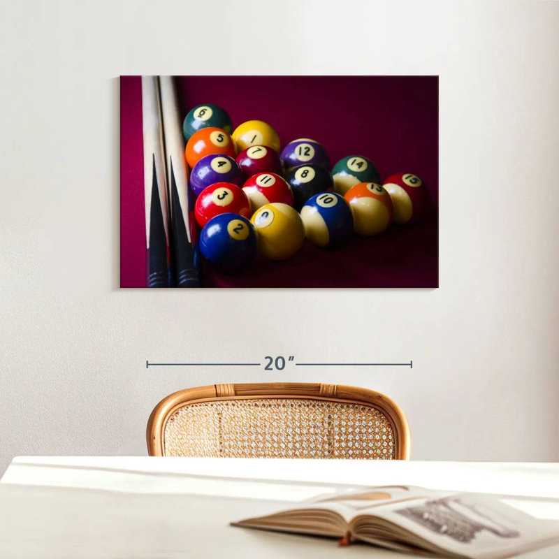" Red Pool Table ", 16" H x 24" W x 1.25" D