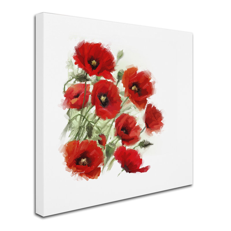 Armand «Poppies», reproduction sur toile, H 18 po x l 18 po x P 2 po