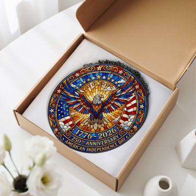 Panneau de fenêtre en verre pour décoration intérieure American Eagle USA 250th Anniversary - H 12 po