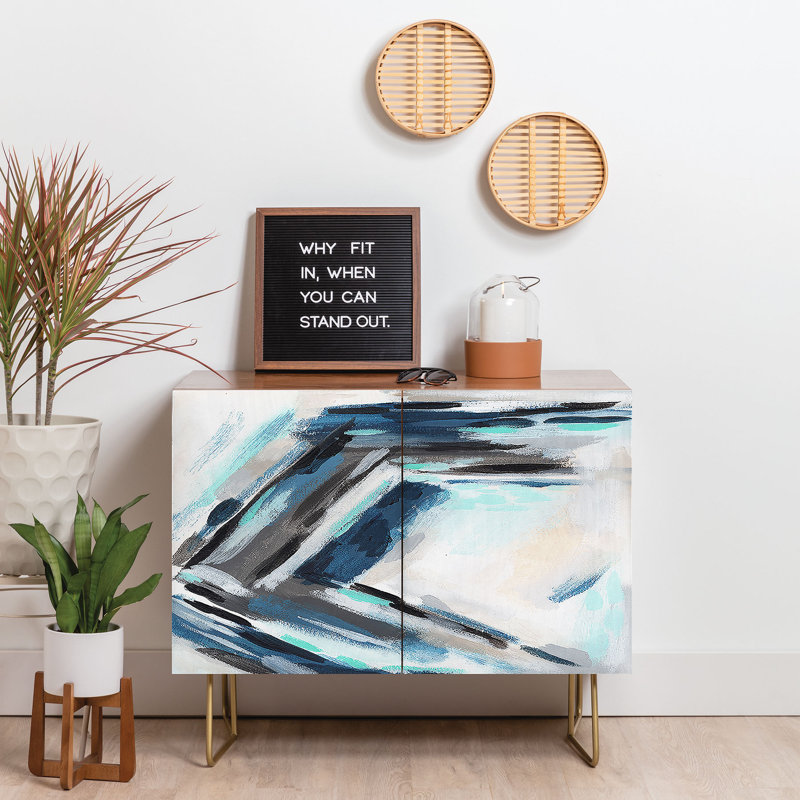 Laura Fedorowicz Wont Let Go 2 Door Credenza Cabinet, Brown