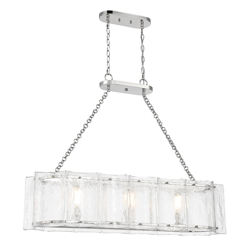 Genry 3-Light Linear Chandelier in Silver, Silver