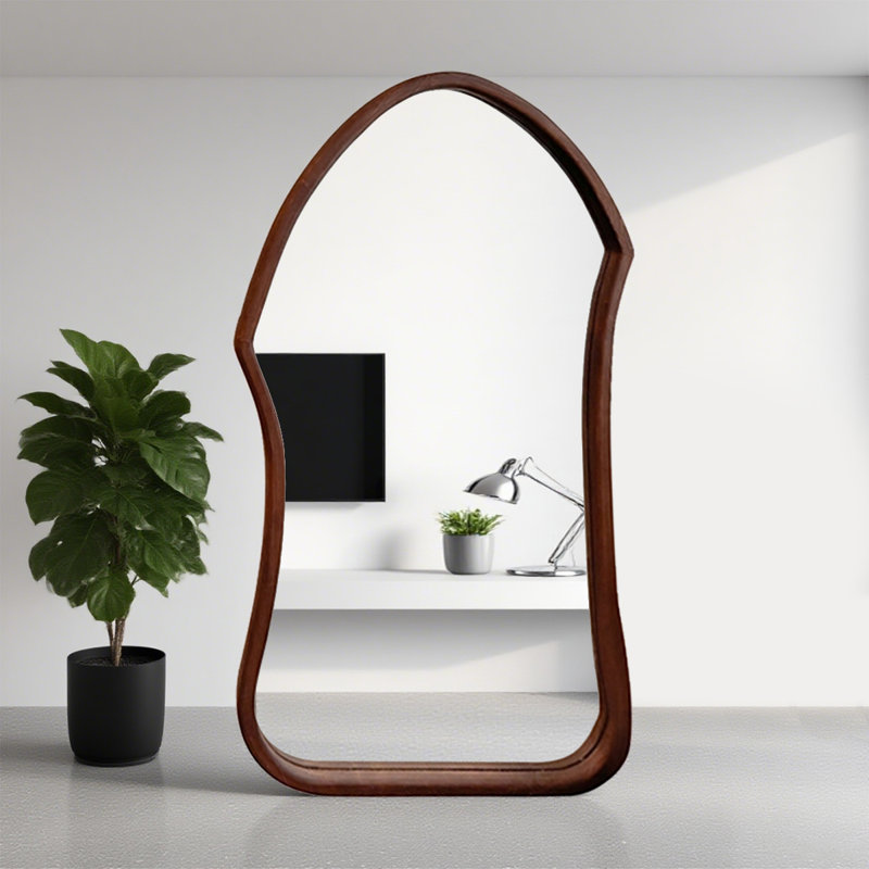 French-Style Vintage Irregular-Shaped Wall-Mounted And Floor-Standing Full-Length Mirror, 62.99" x 23.62"