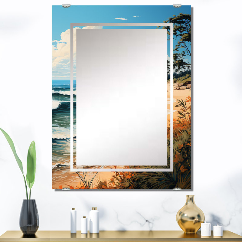 Kort - Grand miroir mural bord de mer MIR139334, 40 po x 30 po