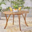 Table de salle à manger d'extérieur en bois, dimensions de 47,08 pouces, finition, design élégant, configuration de patio large et haute, pieds lisses, utilisation-390891146