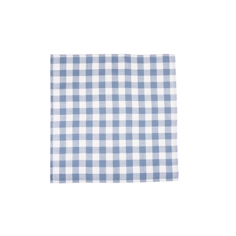 Aafreen Polyester Checkered Square Napkin, Blue