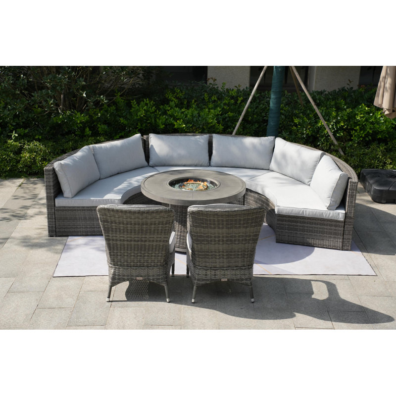 Areefa 8 - Person Patio Conversation Set with Cushions