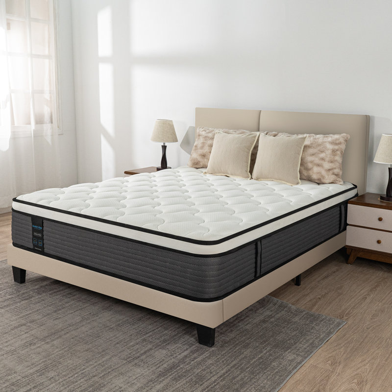 Ravalli Medium Pillow Top Pocket Spring With Gel Memory Foam Hybrid Mattress In A Box, 12", Queen