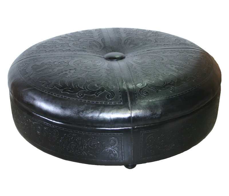 Upholstered Ottoman, Colonial Black