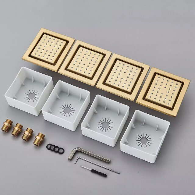 GLYYR Brass Shower Body Sprays Massage Spa Side Sprayer Jets in Wall Mounted Shower Set, Round Chrome Finish, G1/2