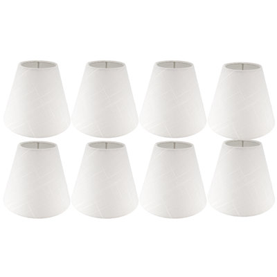 Latitude Run® Set Of 8 Linen Chandelier Lamp Shades, Designed For Candelabra Bulbs With Easy Clip-On Fitter, 3" X 6" X 5"