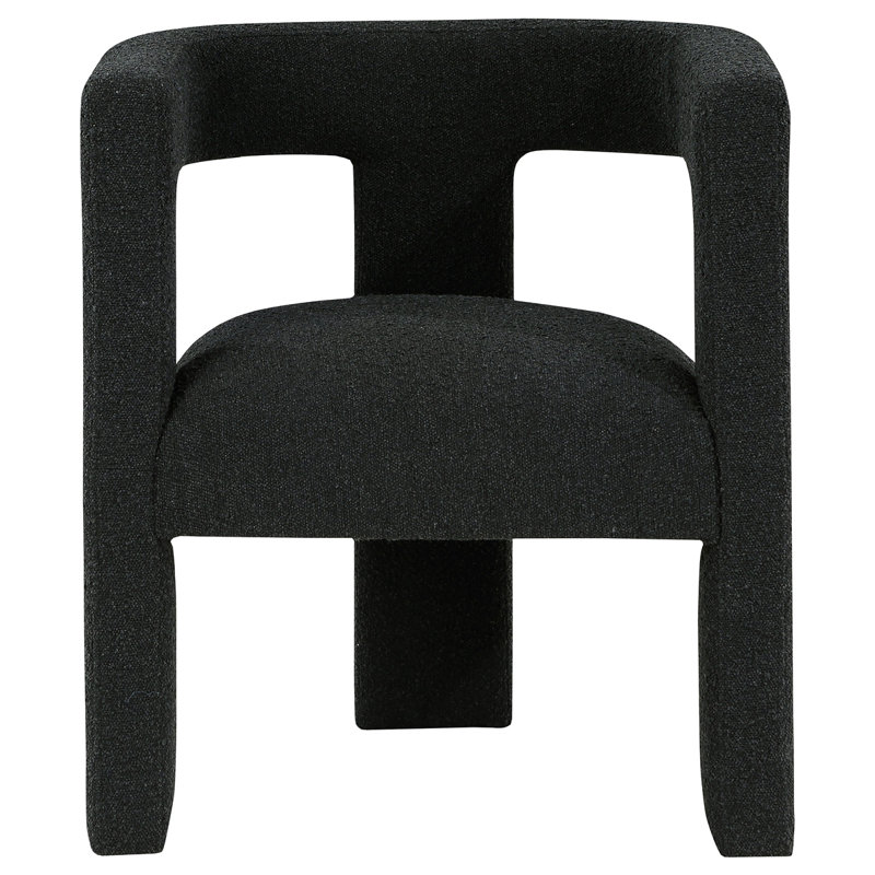 Chaise d'appoint rembourrée Mckinley Boucle, Noir