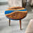 Abagayle 20" Resin Walnut Round Epoxy Side Table-223791466