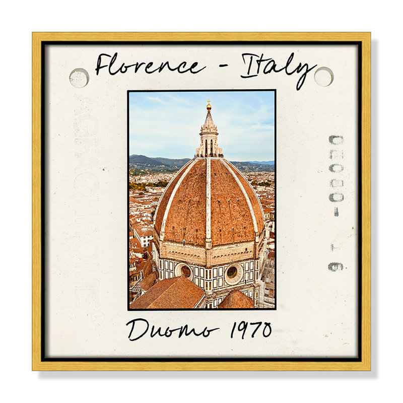 Florence Italy - Duomo Print by Susan Jill, 13.5" H x 13.5" W x 2" D, Gold Floater Framed Canvas