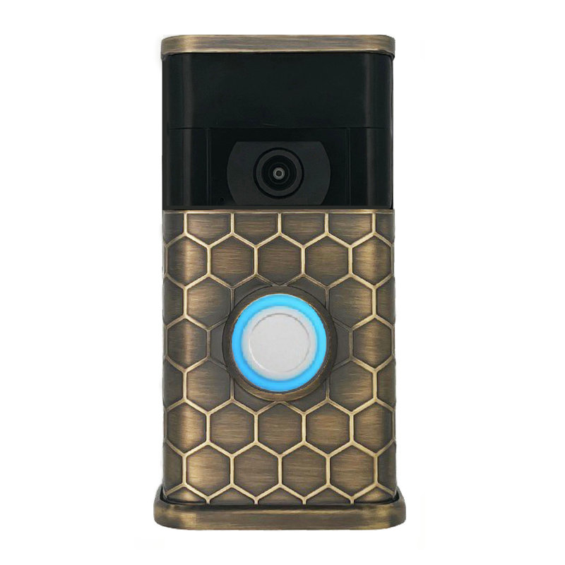Housse de sonnette Honeycomb (compatible avec Ring 2nd Gen), Laiton antique