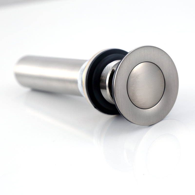 Pop-Up Bathroom Sink Drain Stopper with Overflow, Brushed Nickel