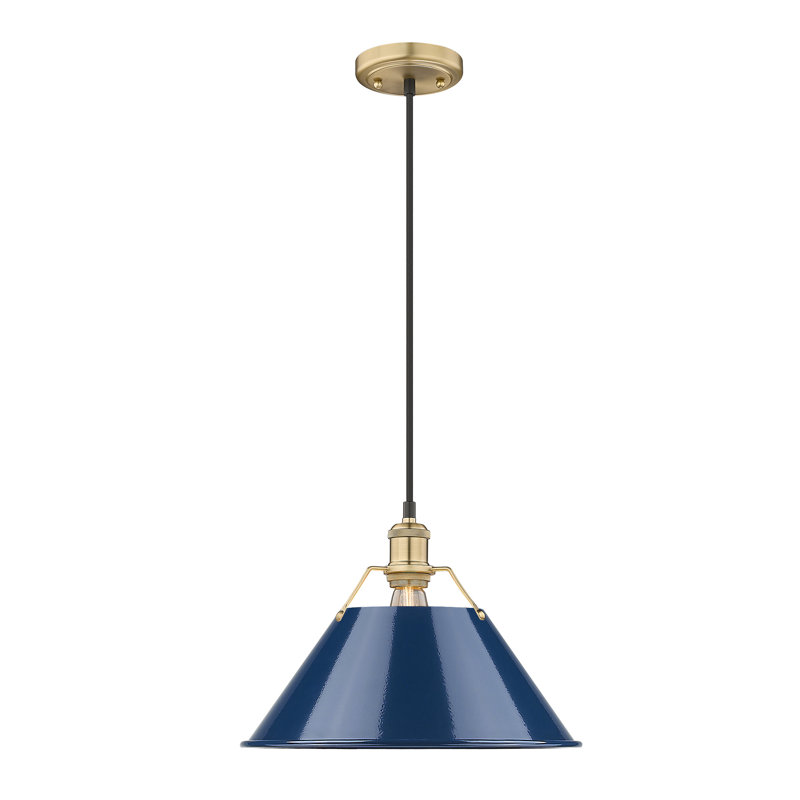 Weatherford 1 - Light Pendant, Matte Navy, Brushed Champagne Bronze, 131.5" H x 14" W x 14" D