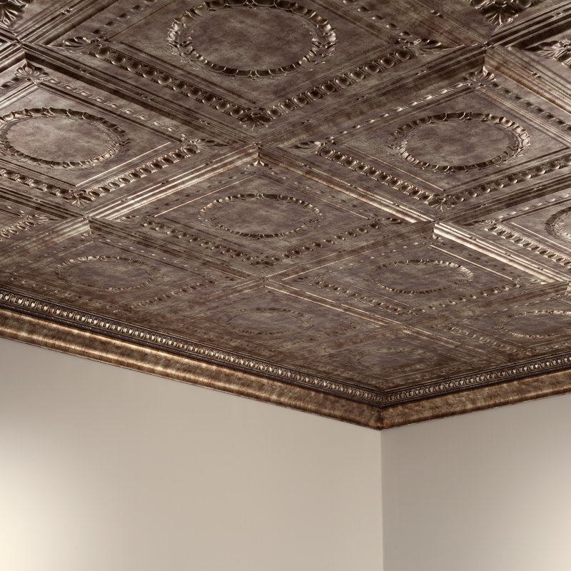 Panneau de plafond décoratif en vinyle 2 pi x 4 pi FASÄDE Rosette, Bronze Bermudes
