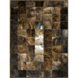 Desnudo Cowhide Geometric Area Rug in Brown