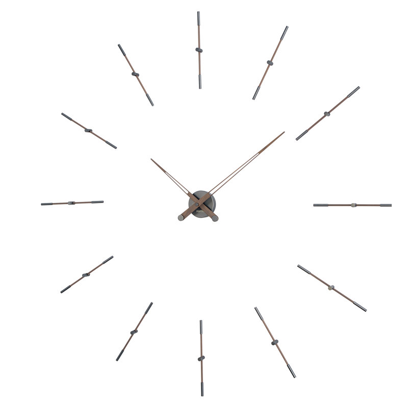 Merlin Metal Analog Wall Clock, Large, Brown