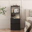 Ensemble de 2 tables de chevet, avec station de charge, table de chevet intelligente avec veilleuse, table de chevet moderne avec bibliothèque, tables de chevet avec armoire de rangement pour la chambre à coucher-829363841-818810052