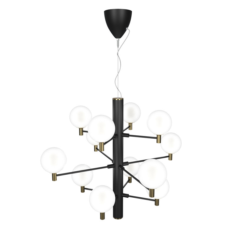 Maliyah 12 - Light Unique/Statement Pendant, Black