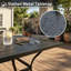Rectangular Metal Outdoor Picnic Table With Umbrella Hole , 96cm cm W 160cm cm D