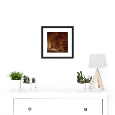 Interior Stable Three Children by Adriaen Van Ostade - Single Picture Frame Painting
