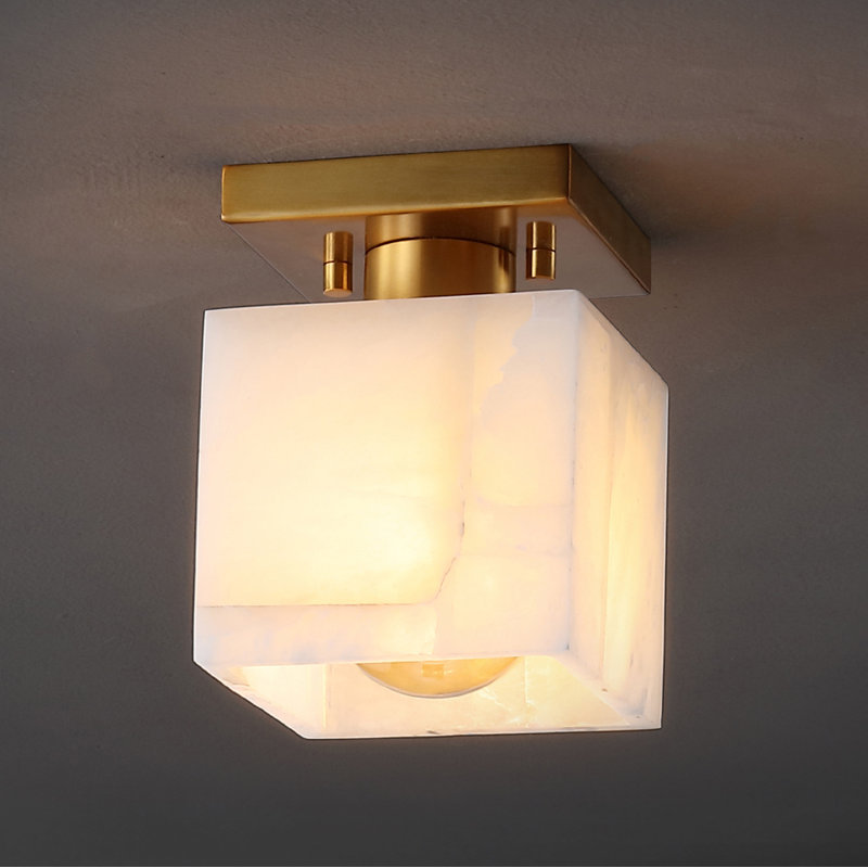 Plafonnier semi-encastré Dereham, Doré, H 6,75 po x l 5 po x P 5 po
