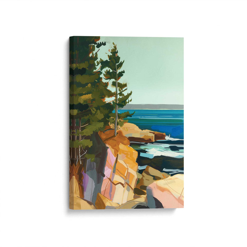 Seacliff Whispers V1 par Azure Artisanal Studio, Toile tendue, H 48 po x l 32 po x P 1,25 po