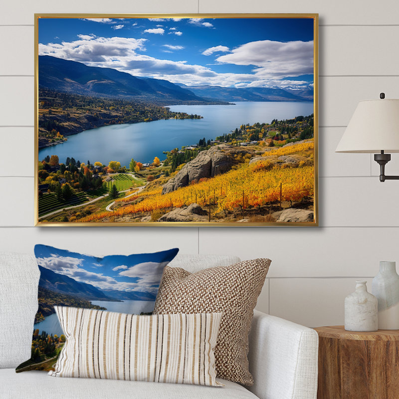 Impression sur toile Berman Canada Okanagan Serenity I, H 16 po x l 32 po x P 1 po, Cadre flottant doré