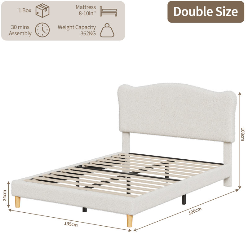 Bed, Double (4'6), White
