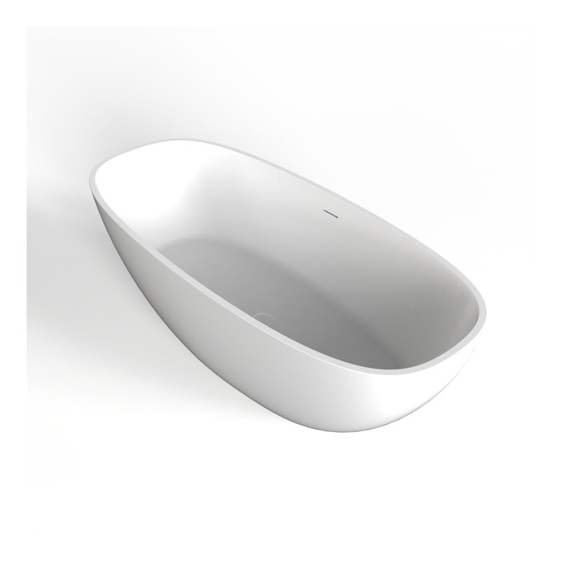 Baignoire de trempage autoportante à surface solide de 66,9 pouces pour salle de bain