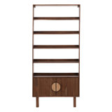Silvie 5-Tier Acacia Bookcase, Walnut