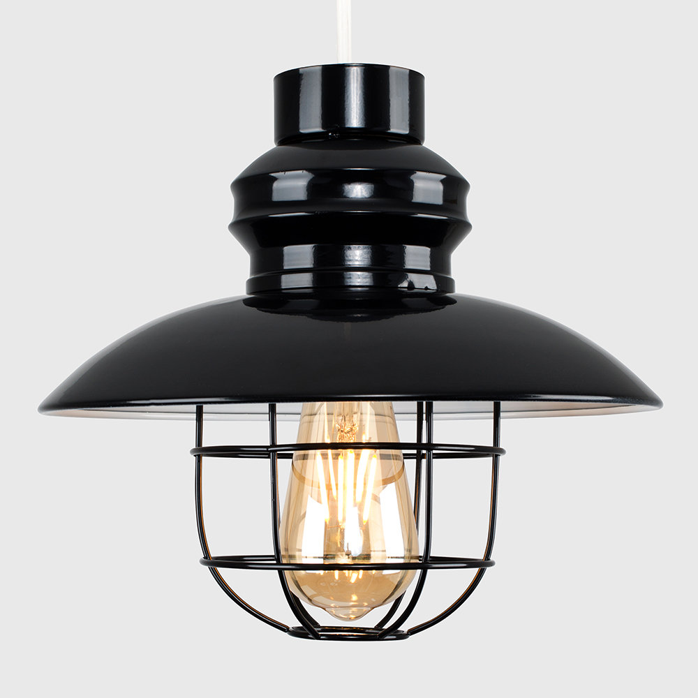 25.5cm H Metal Novelty Lamp Shade ( Screw On ) in Black