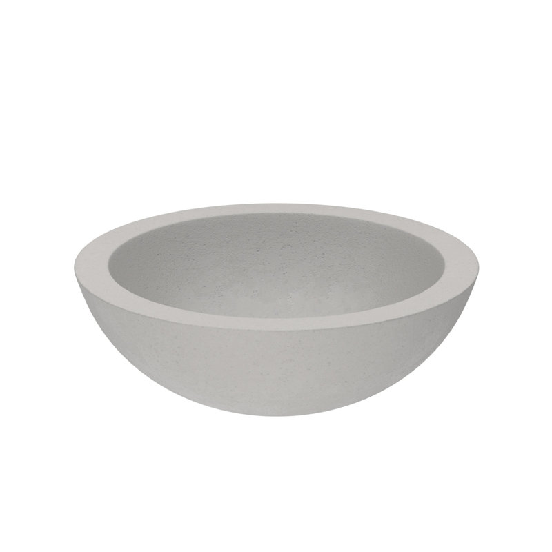 Morro Concrete Handmade Circular Vessel Bathroom Sink, Ash