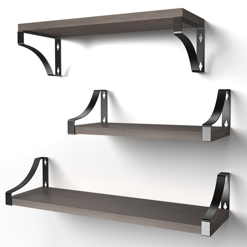 Paulownia Floating Shelf, Dark Brown