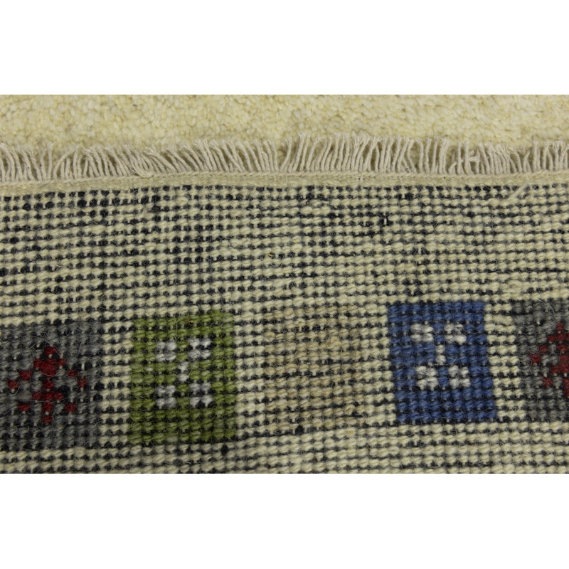 Tapis oriental crème Tribal 1 x 3 Indo Gabbeh