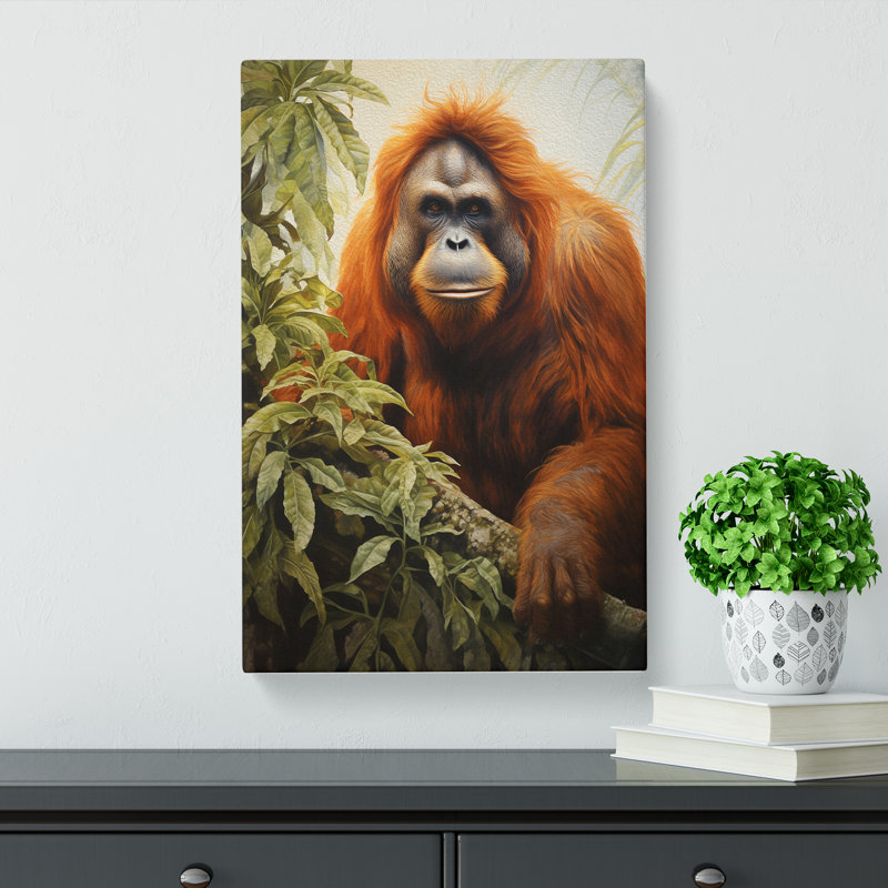 Orangutan Hard Edge - No Frame Print, 60cm H x 40cm W x 3cm D